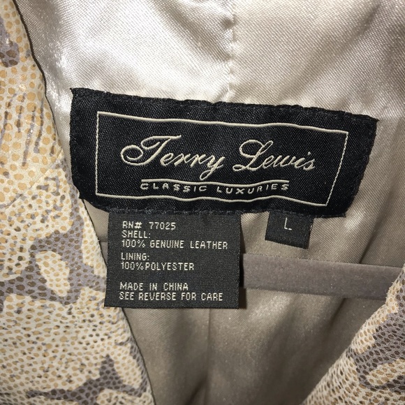 Python taupe and gray leather blazer - Picture 4 of 7